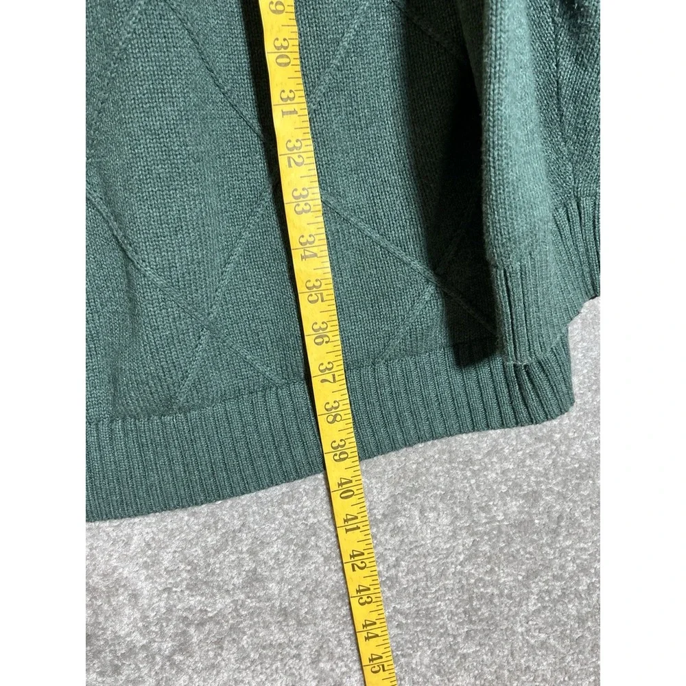 Oak Hill Sweater Mens Size 4XLT Green Cotton Argyle V-Neck Long Sleeve Pullover